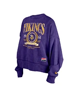 New Era Women's Purple Minnesota Vikings Throwback Boxy Sweatshirt