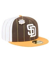 New Era Men's Dark Brown San Diego Padres Pinstripe 59FIFTY Fitted Hat