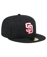New Era Men's Black San Diego Padres Tonal Koi 59FIFTY Fitted Hat