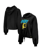 New Era Women's Black Indiana Pacers 2024/25 City Edition Cropped Pullover Hoodie