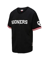 Mitchell & Ness Men's Black Oklahoma Sooners On The Clock Full-Button Fashion Jersey