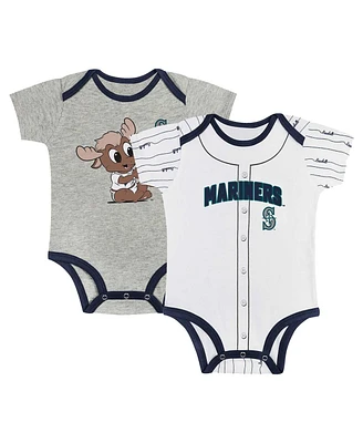 Outerstuff Newborn Infant Gray/White Seattle Mariners Play Ball Bodysuit Set 2-Pack