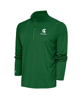 Antigua Men's Green Michigan State Spartans Basketball Tribute Quarter-Zip Pullover Top