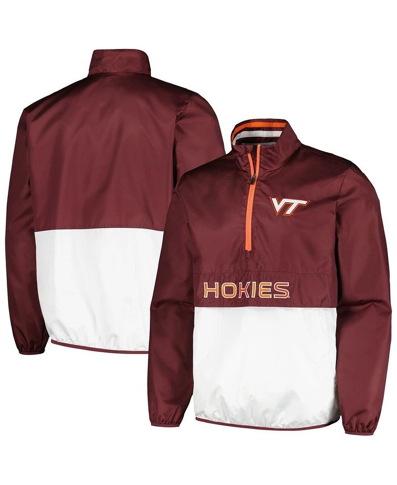 G-iii Sports by Carl Banks Men's Maroon Virginia Tech Hokies Cornerman Half-Zip Top