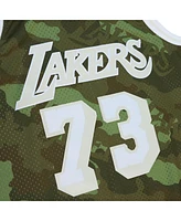 Mitchell & Ness Men's Dennis Rodman Camo Los Angeles Lakers Hardwood Classics 1998/99 Ghost Green Swingman Jersey