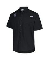 Columbia Men's Black Colorado Rockies Tamiami Omni-Shade Button-Down Shirt
