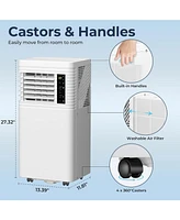 Cowsar 8,000 Btu Air Conditioner cool Up to 350 Sq.Ft, 4 Modes Portable Ac Unit with 24Hrs Timer/Led Display/Remote Control/Installation Kits, Ac Unit