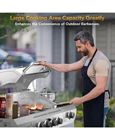 Cowsar Gas Grill,Heavy-Duty Stainless Steel Bbq Grill,4 Burner Gas Grill with Side Burner,42000 Btu Propane Gas Grill for Outdoor Cooking,Barbecue,Gar