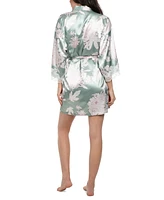 Linea Donatella Women's Athiya Satin Floral Wrap Robe