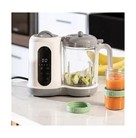All-in-One Baby Food Prep Set; Multifunctional Baby Food Processor Steamer Blender + 12 Compact Glass Baby Food Storage Jars; Bpa-Free, Leakproof, Dur