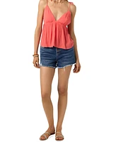 O'Neill Juniors' Blanche Woven V-Neck Peplum Tank Top