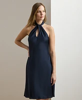 Lauren Ralph Women's Charmeuse Halter Cocktail Dress