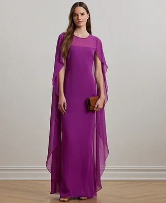 Lauren Ralph Lauren Women's Cape Georgette Gown