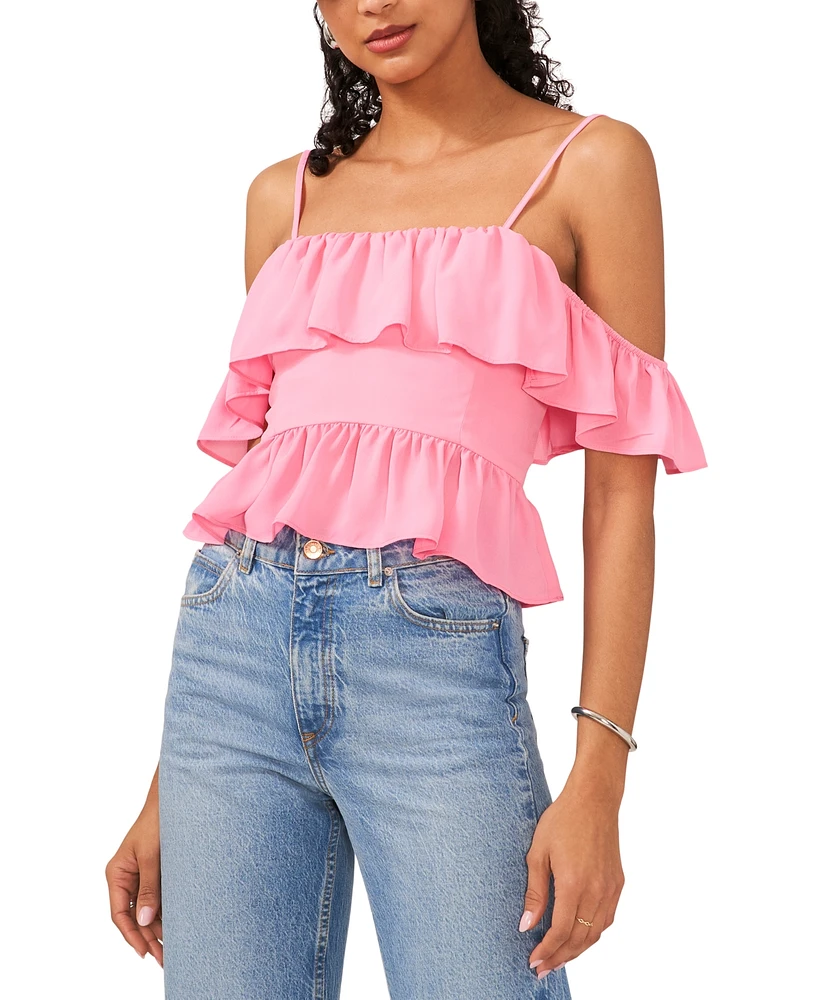 1.state Women's Off-The-Shoulder Ruffle Top