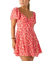 O'Neill Juniors' Carina Printed Puff-Sleeve Mini Dress