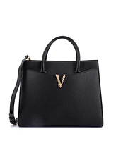 Pre-Owned Versace Virtus Belted Tote Leather