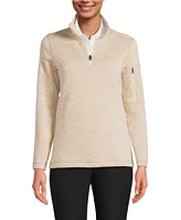 Lands' End Women's Sweater Fleece Quarter Zip Pullover