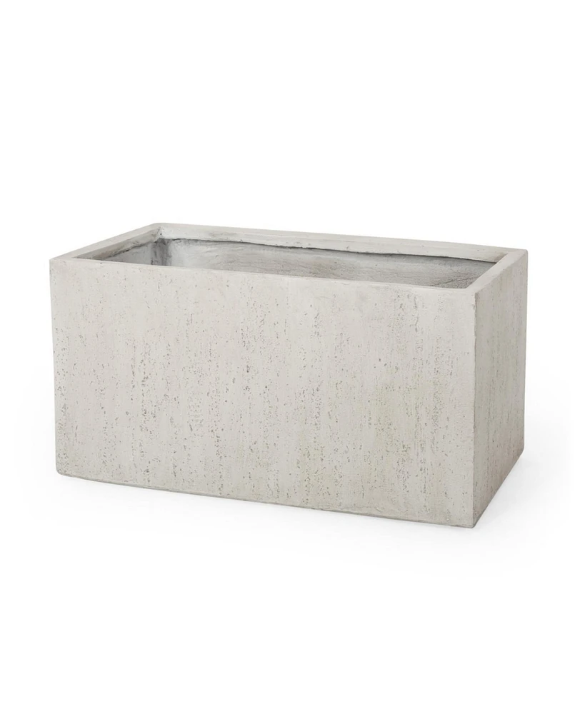 Modern Rectangular Concrete Planter: Effortless Outdoor Style with Durability