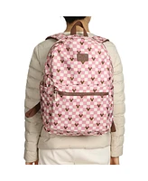 Disney Mickey Mouse Adult Pink Checkered 16.5" Travel Backpack