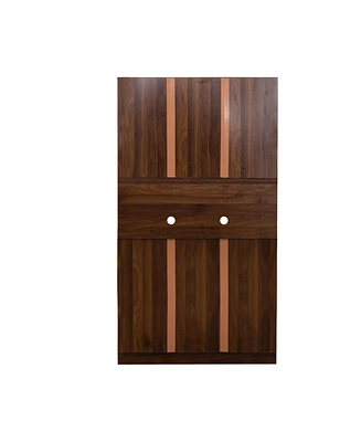 70.87" Tall Wardrobe& Kitchen Cabinet, with 6-Doors, 1-Open Shelves and 1-Drawer for bedroom,Walnut