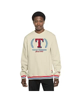 New Era Men's Cream Texas Rangers Throwback Pullover Sweatshirt