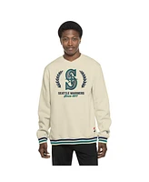 New Era Men's Cream Seattle Mariners Throwback Pullover Sweatshirt
