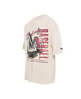 New Era Men's Cream Arizona Diamondbacks Cooperstown Collection Oversized Throwback Distressed T-Shirt