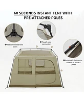Naturehike Village Camping Tent, 4 Person Tents for Camping, 60S Easy Setup Instant Tent for Family Camping, Car Camping