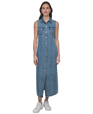 Dkny Jeans Women's Sleeveless Denim Maxi Dress - MFZ