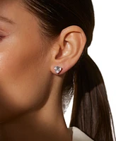 Eliot Danori Silver-Tone Cubic Zirconia Stud Earrings, Exclusively at Macy's