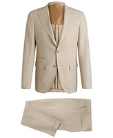 Boss by Hugo Men's Linen-Blend Slim-Fit Checked Suit