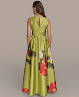 Donna Karan New York Women's Printed V-Neck Gown