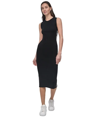 Dkny Jeans Women's Logo Ribbed Midi Sweater Dress - 2L5