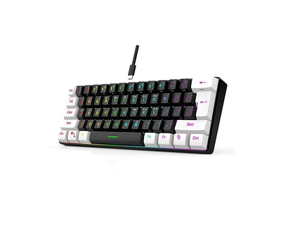 Risokeys 60% wired Gaming keyboard, Rgb backlit ultra-small keyboard, waterproof portable, computer/Mac game keyboard (Black)
