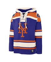 '47 Brand Men's Royal New York Mets Superior Lacer Pullover Hoodie