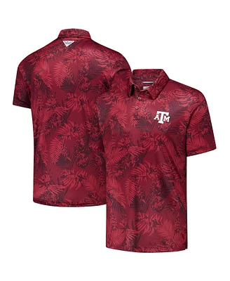 Columbia Men's Maroon Texas A&M Aggies Pfg Super Terminal Tackle Omni-Shade Bangalow's Polo Shirt