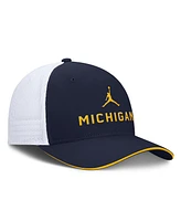 Jordan Men's College Navy/White Michigan Wolverines Rise Adjustable Trucker Hat