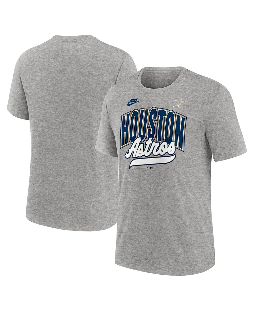 Nike Men's Heather Gray Houston Astros Cooperstown Collection Retro Tri-Blend T-Shirt