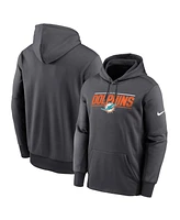 Nike Men's Anthracite Miami Dolphins Team Muscle Performance Fleece Pullover Hoodie