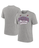 Nike Men's Heather Gray Philadelphia Phillies Cooperstown Collection Retro Tri-Blend T-Shirt