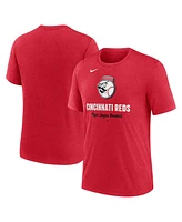 Nike Men's Heather Red Cincinnati Reds Logo Tri-Blend T-Shirt
