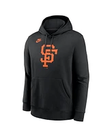 Nike Men's Black San Francisco Giants Cooperstown Collection Logo Club Pullover Hoodie