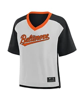 Fanatics Women's Black/Graphite Baltimore Orioles Oversized Race to Win V-Neck T-Shirt