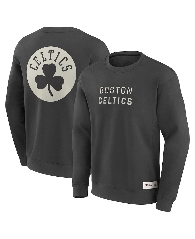 Fanatics Men's Gray Boston Celtics Elements Future Ground Lettering Pullover Sweatshirt