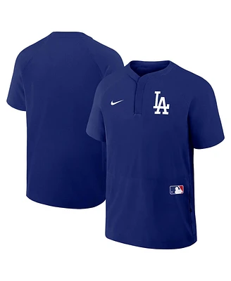 Nike Men's Royal Los Angeles Dodgers Authentic Collection Raglan Short Sleeve Windshirt