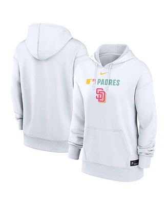 Nike Women's White San Diego Padres Authentic Collection City Connect Performance Pullover Hoodie