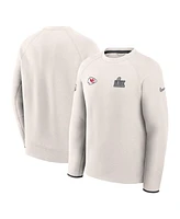 Nike Men's Cream Kansas City Chiefs Super Bowl Lix Opening Night Tech Fleece Pullover Sweatshirt
