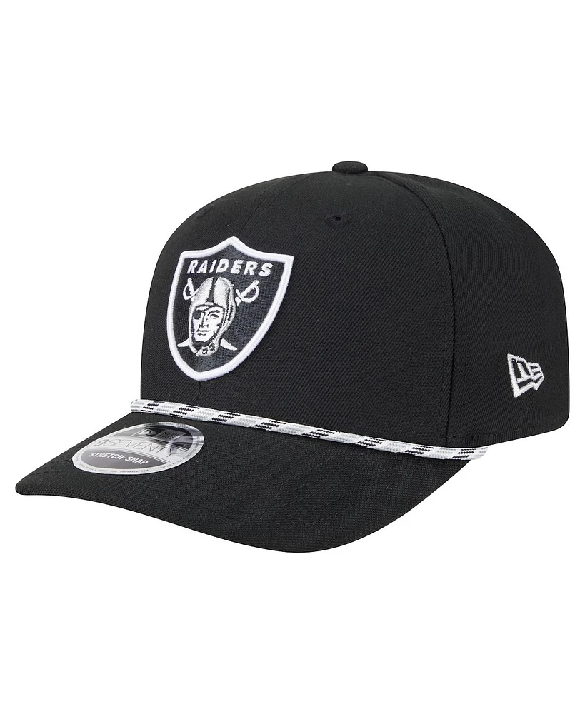 New Era Men's Black Las Vegas Raiders Gameday Multi Rope 9SEVENTY Stretch-Snap Hat