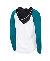 G-iii 4Her by Carl Banks Women's White San Jose Sharks Vip Raglan Long Sleeve Hoodie T-Shirt