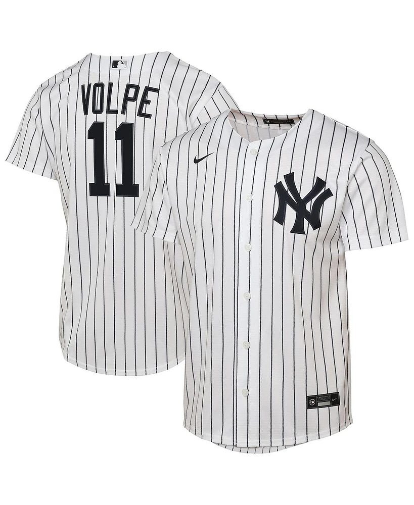 Nike Big Boys and Girls Anthony Volpe White New York Yankees Home Replica Player Jersey